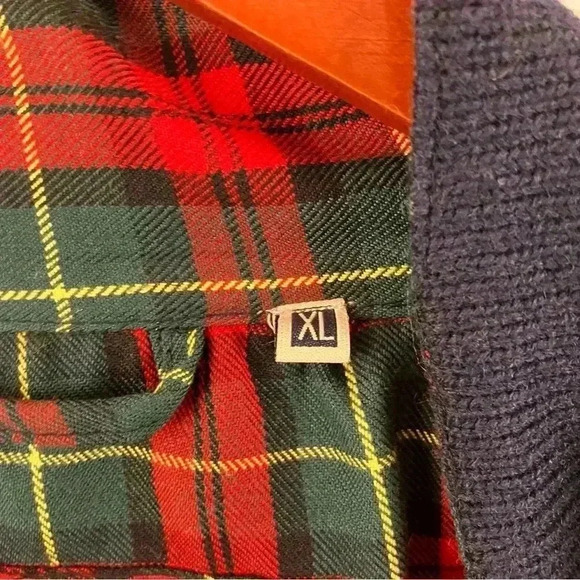 Men's Zip Front Cardigan Sz.XL Plaid Lined Eclectic Grandpa Preppy-England - Picture 5 of 7